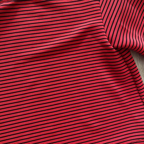 BCBGeneration Red Striped Cropped Shirt - Picture 4 of 12
